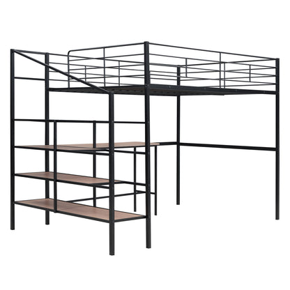 Loft Bed With Desk And Lateral Storage Ladder - The Sleep Loft - Online Mattress Showroom NYC