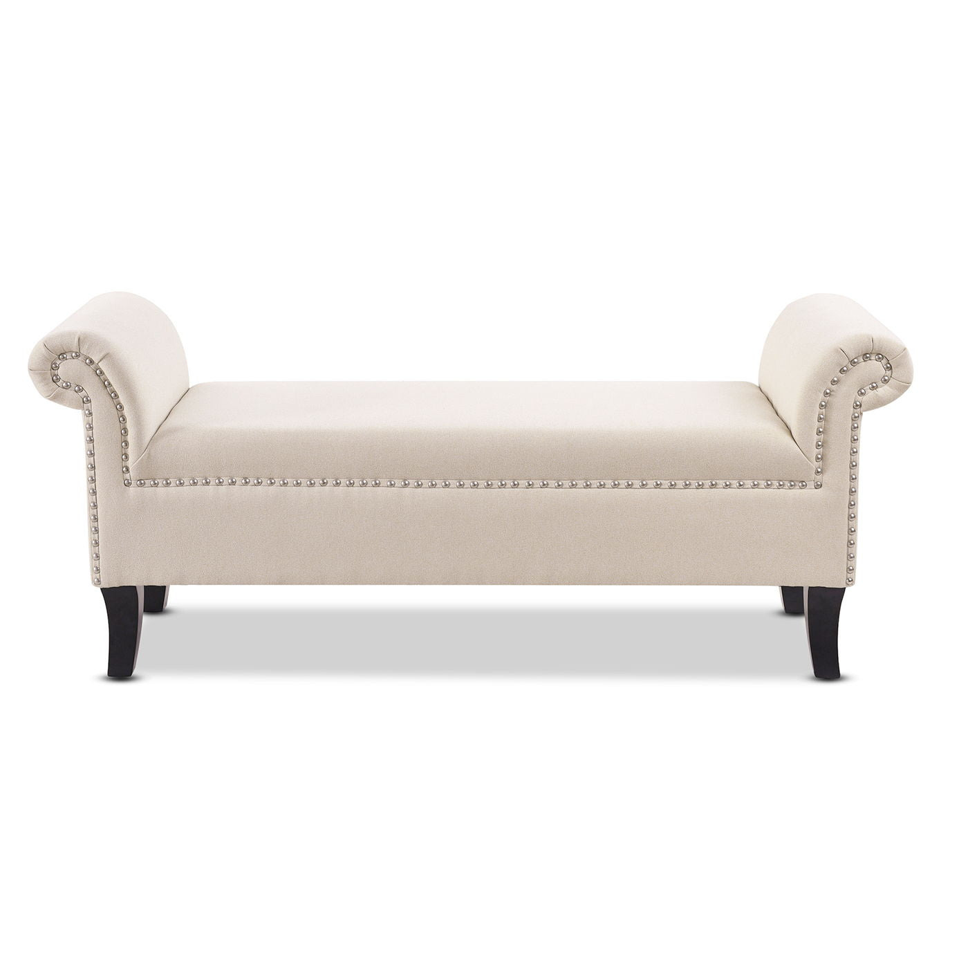 Kathy - Roll Arm Entryway Accent Bench - Sky Neutral Beige - The Sleep Loft - Online Mattress Showroom NYC