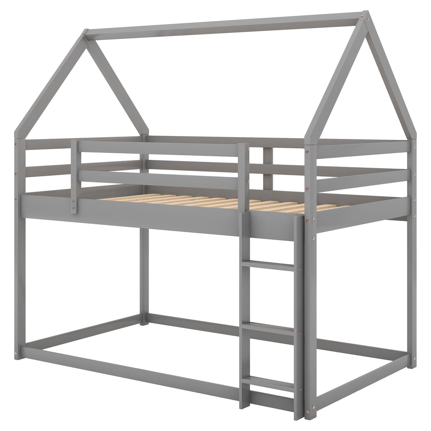 Low Bunk Bed With House Shaped Frame And Ladder - The Sleep Loft - Online Mattress Showroom NYC