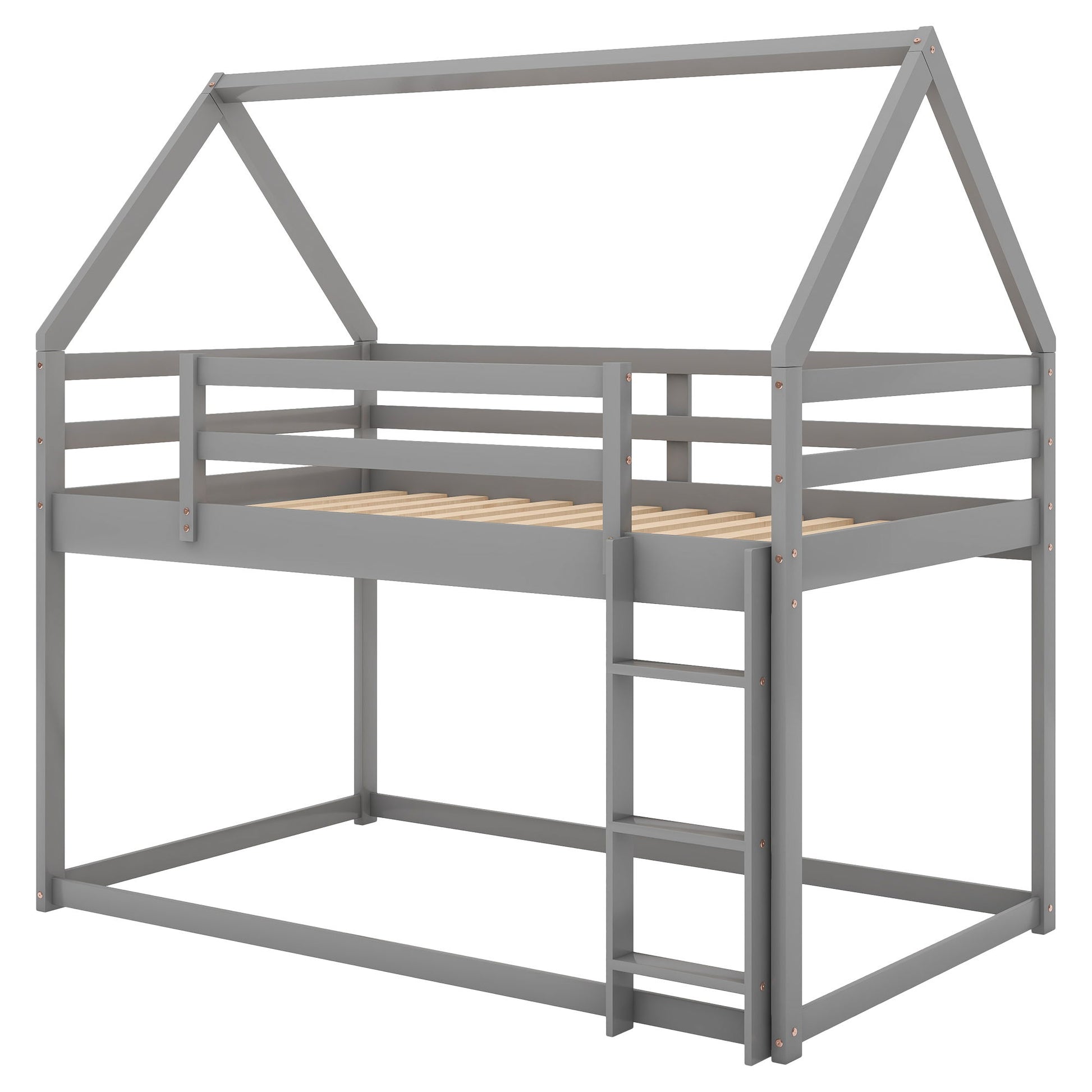 Low Bunk Bed With House Shaped Frame And Ladder - The Sleep Loft - Online Mattress Showroom NYC