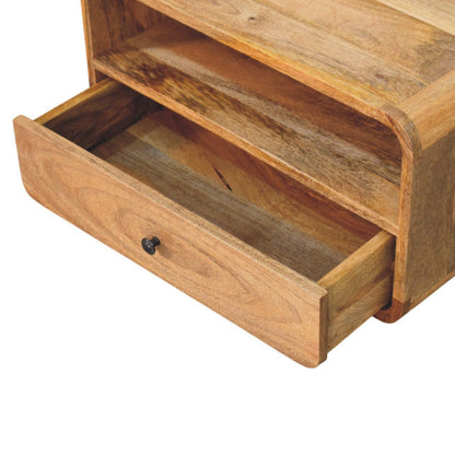 Curved Upper Slot Floating Nightstand - The Sleep Loft - Online Mattress Showroom NYC