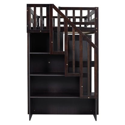 Loft Bed With Stairs, Bookshelf, Drawers, Desk & Wardrobe, Space Saving Multifunctional Furniture - The Sleep Loft - Online Mattress Showroom NYC