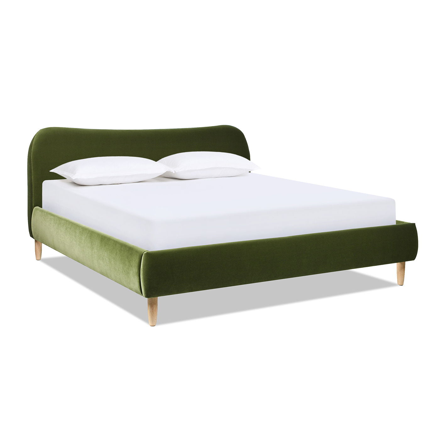 Roman - Curved Headboard Upholstered Platform Bed - The Sleep Loft - Online Mattress Showroom NYC