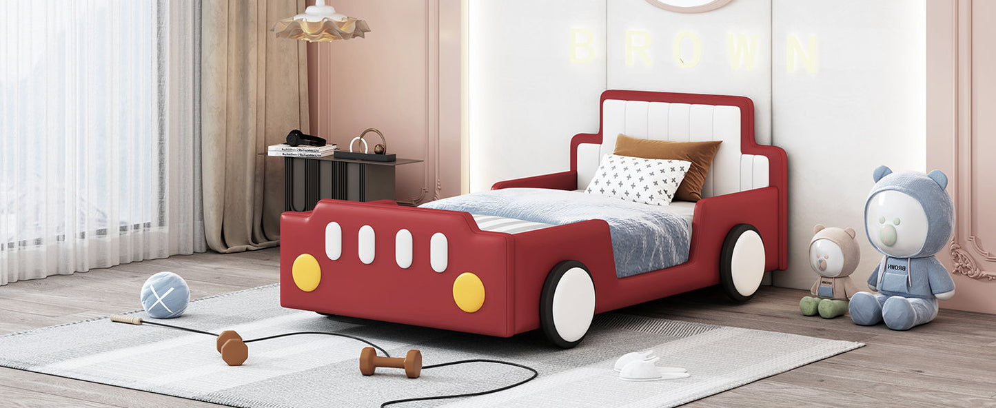 Race Car Shaped Platform Bed With Wheels - The Sleep Loft - Online Mattress Showroom NYC