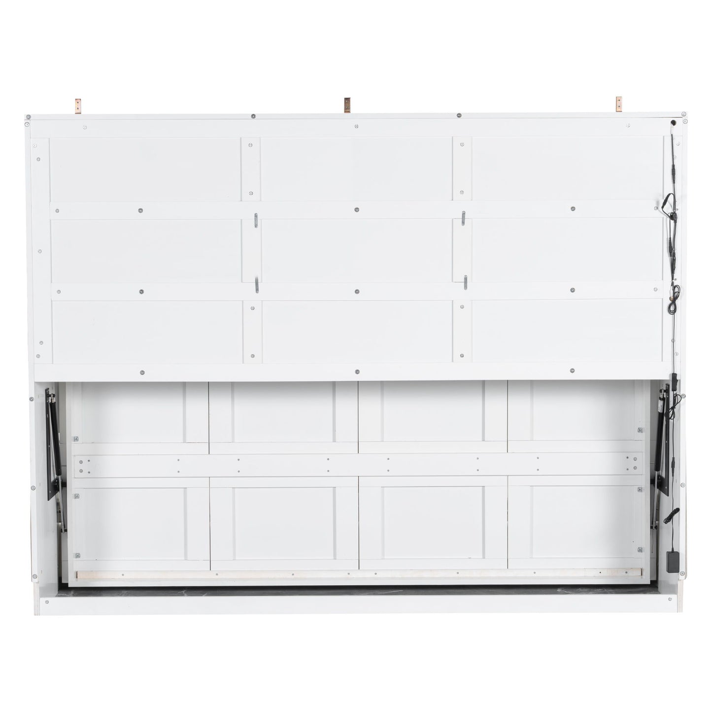 Murphy Cabinet Bed With Folding Sofa, Built In Storage Shelves And LED Light