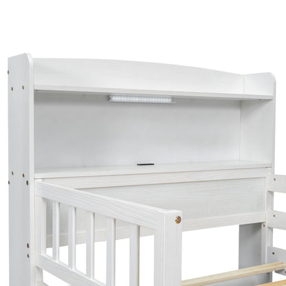 Platform Bed With LED Light, Multi Functional Headboard, Guardrail And 2 Drawers - The Sleep Loft - Online Mattress Showroom NYC