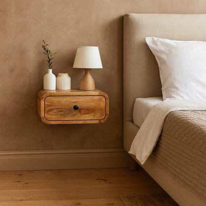 Avora - Wall Mounted 1 Drawer Nightstand - The Sleep Loft - Online Mattress Showroom NYC