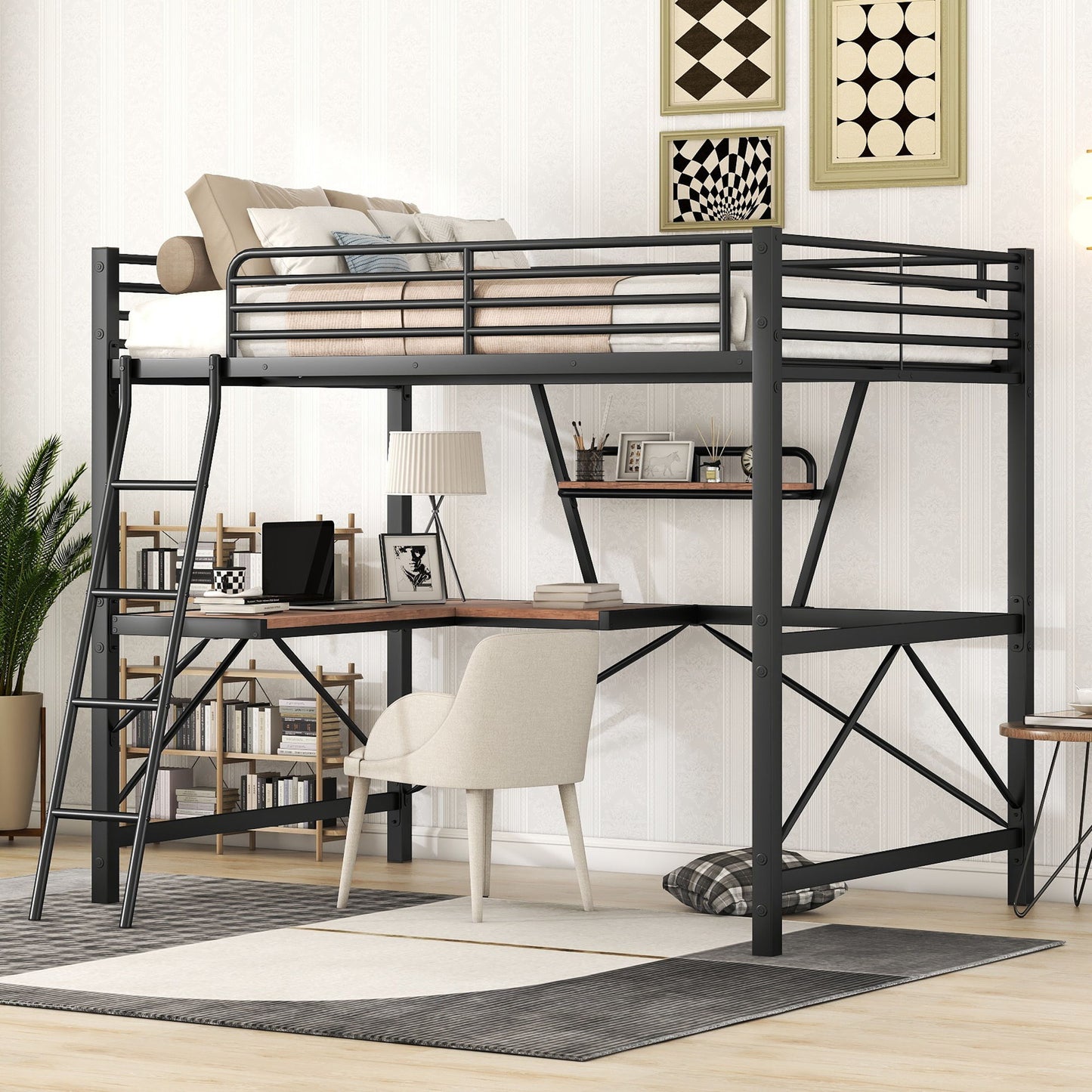 Loft Bed With Desk And Shelf, Modern Design - The Sleep Loft - Online Mattress Showroom NYC
