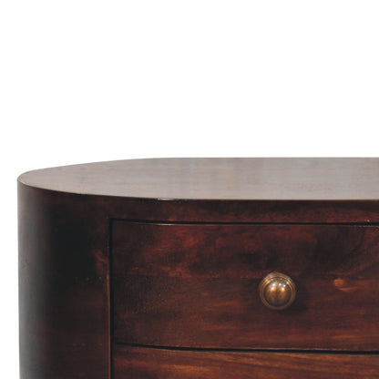 Rounded Bedside Table - The Sleep Loft - Online Mattress Showroom NYC