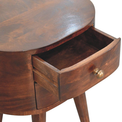 Rounded Bedside Table - The Sleep Loft - Online Mattress Showroom NYC