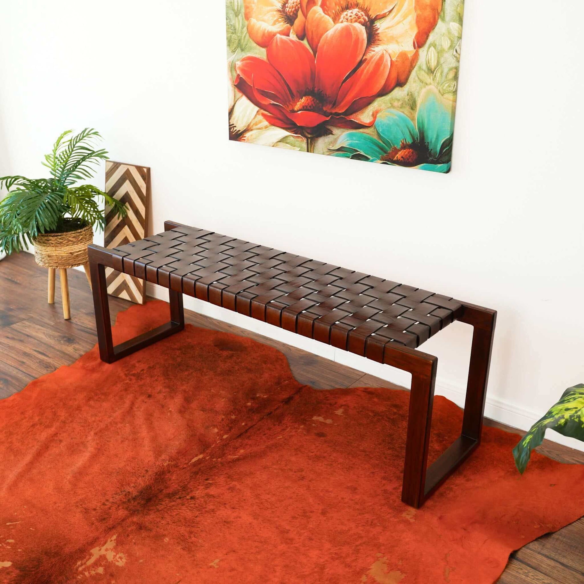 Christina - Bench - Cognac / Dark Brown / Tan - The Sleep Loft - Online Mattress Showroom NYC