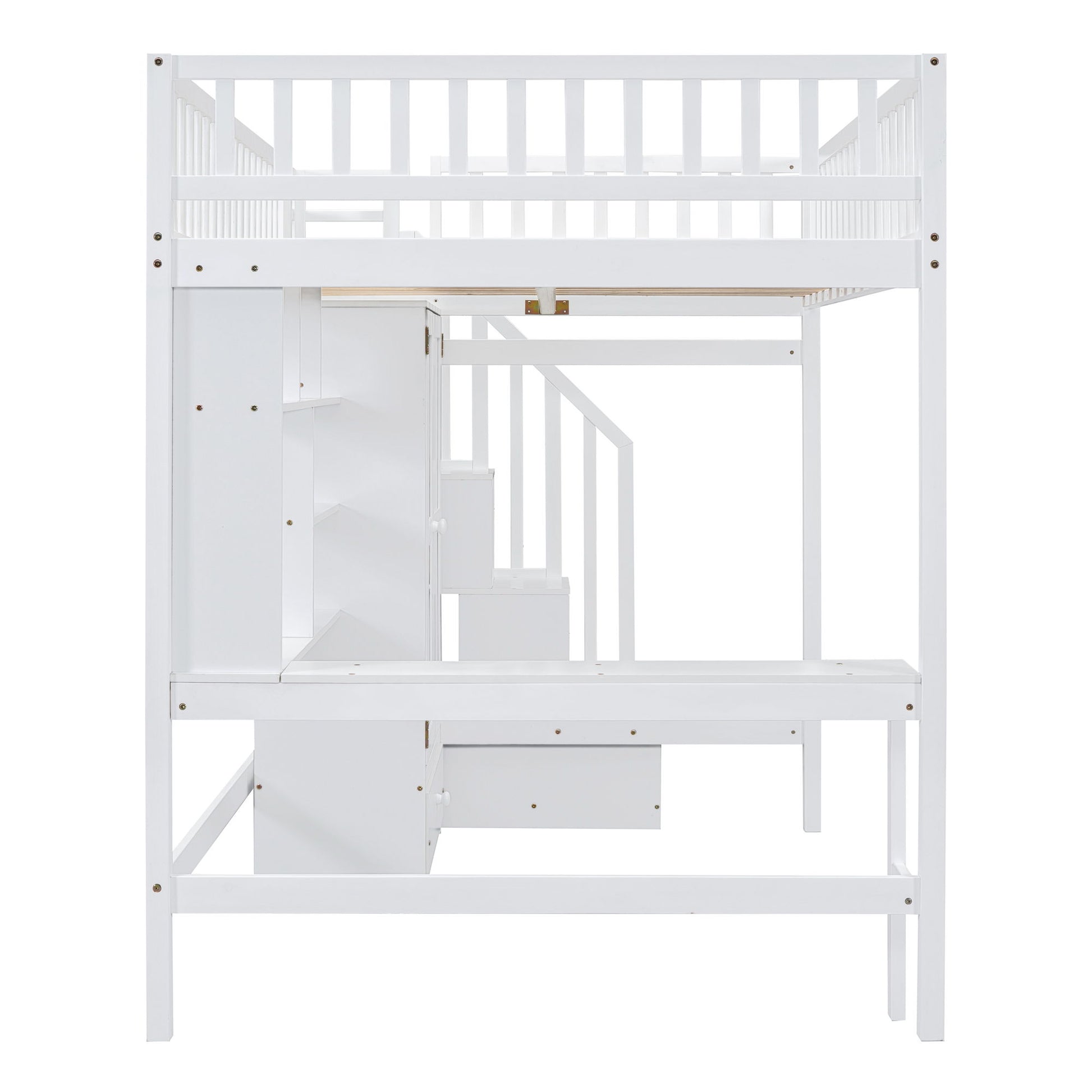 Loft Bed With Bookshelf, Drawers, Desk, And Wardrobe - The Sleep Loft - Online Mattress Showroom NYC