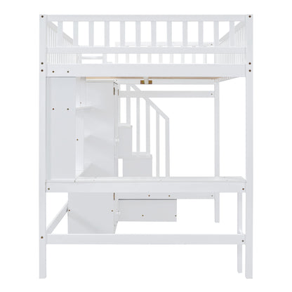 Loft Bed With Bookshelf, Drawers, Desk, And Wardrobe - The Sleep Loft - Online Mattress Showroom NYC