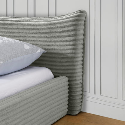 Modern Upholstered Bed Frame With Curved Headboard - The Sleep Loft - Online Mattress Showroom NYC
