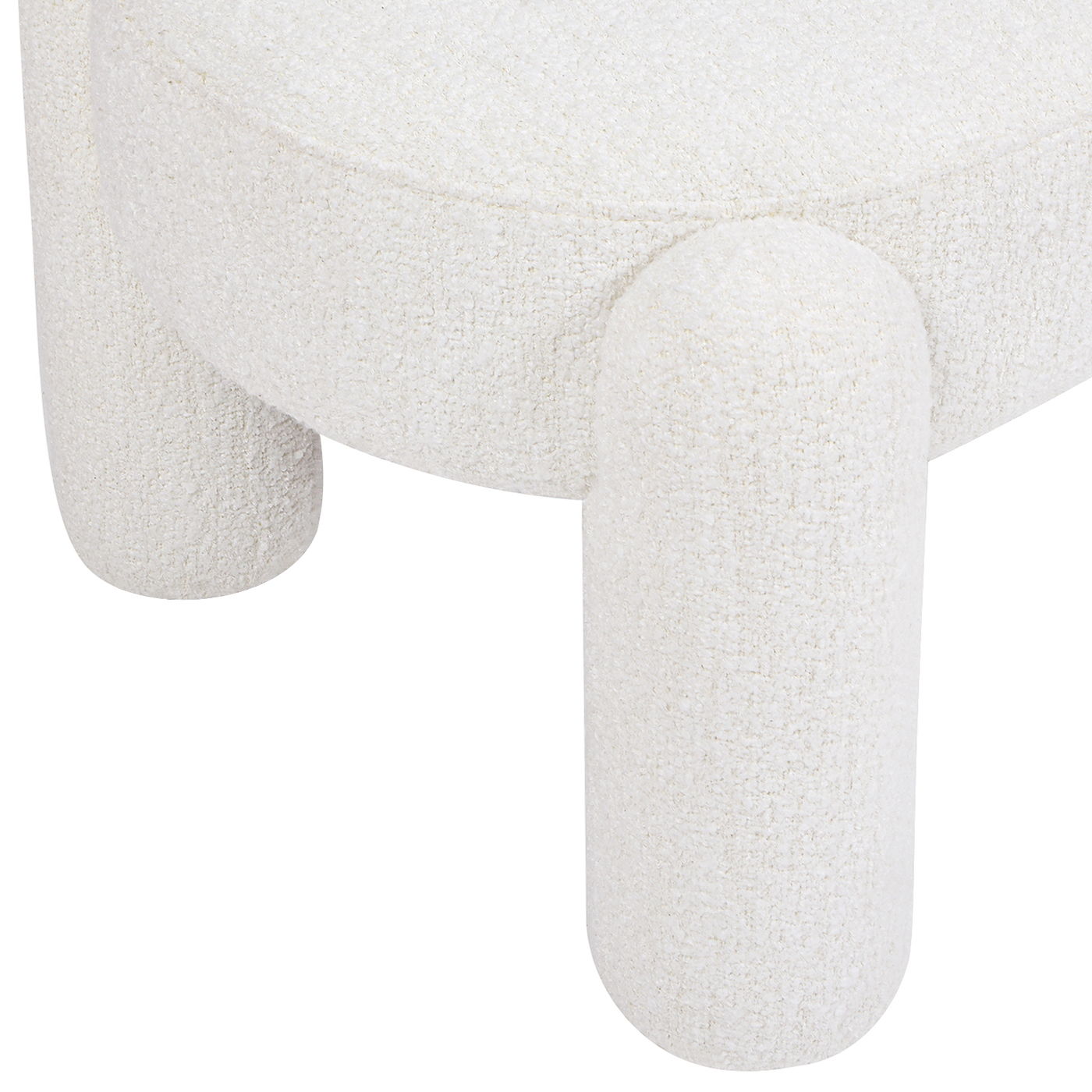 Hugo - Oval Fully Upholstered Bench - Milk Cream White - The Sleep Loft - Online Mattress Showroom NYC