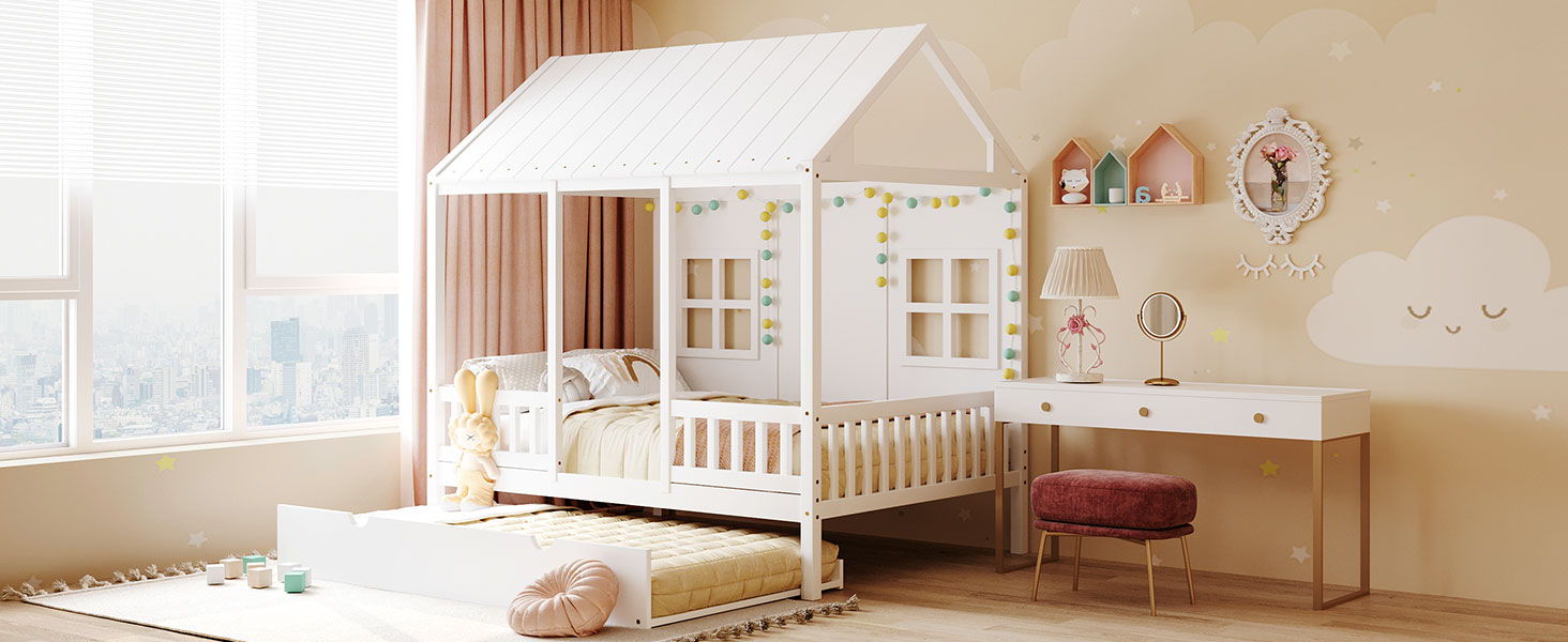 House Bed With Twin Size Trundle, Daybed - The Sleep Loft - Online Mattress Showroom NYC