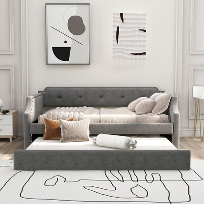 Upholstered Daybed With Trundle - The Sleep Loft - Online Mattress Showroom NYC