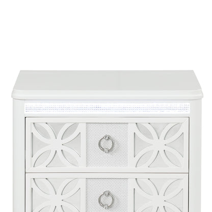 Abigale - 2 Drawer Nightstand With LED - White
