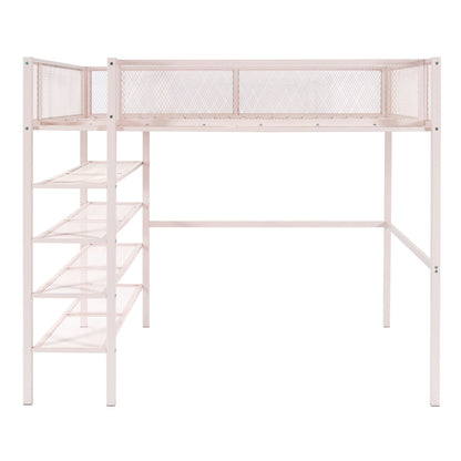 Loft Bed With 4 Tier Shelves And Storage - The Sleep Loft - Online Mattress Showroom NYC