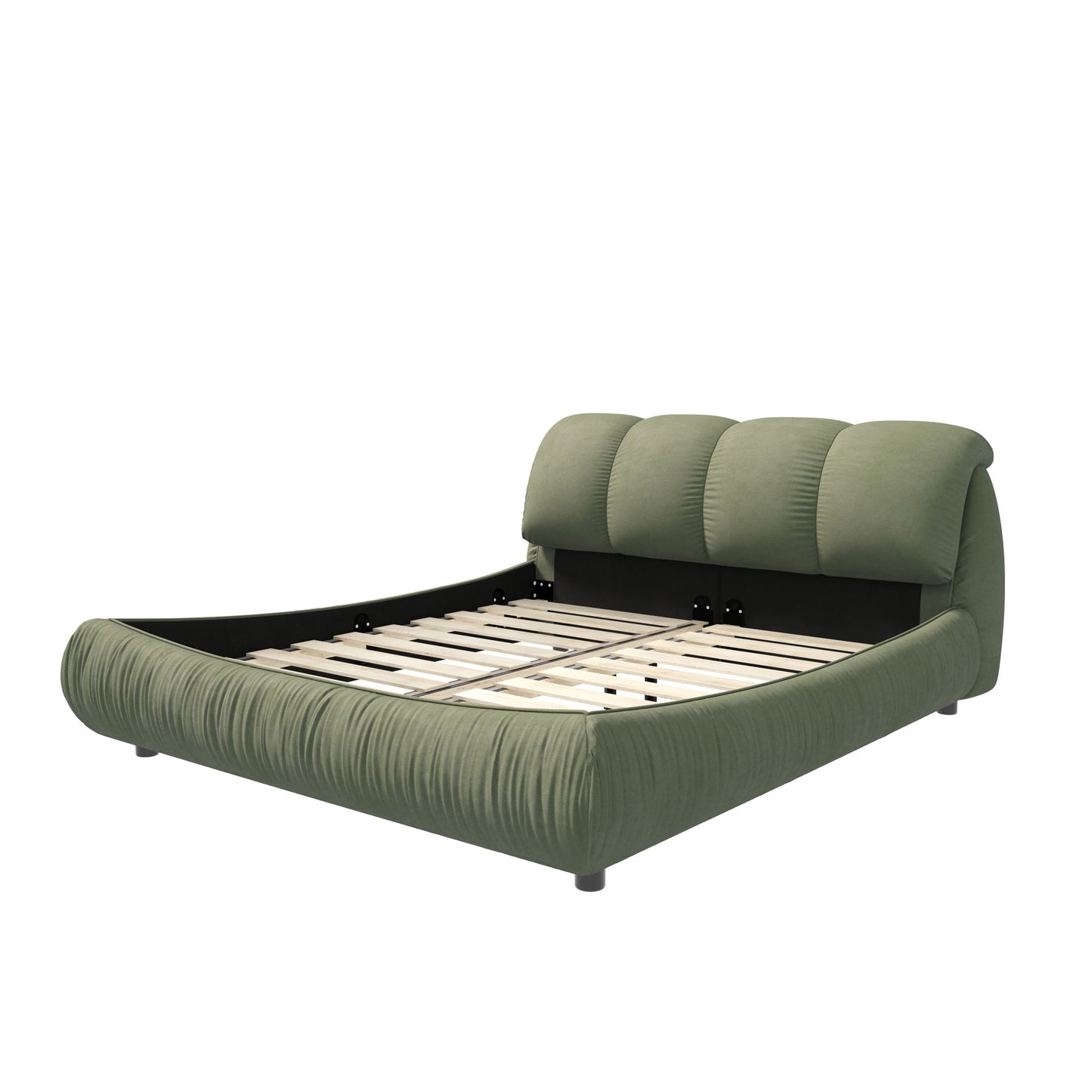 Luxury Upholstered Platform Bed With Oversized Padded Backrest And Solid Wood Frame - The Sleep Loft - Online Mattress Showroom NYC