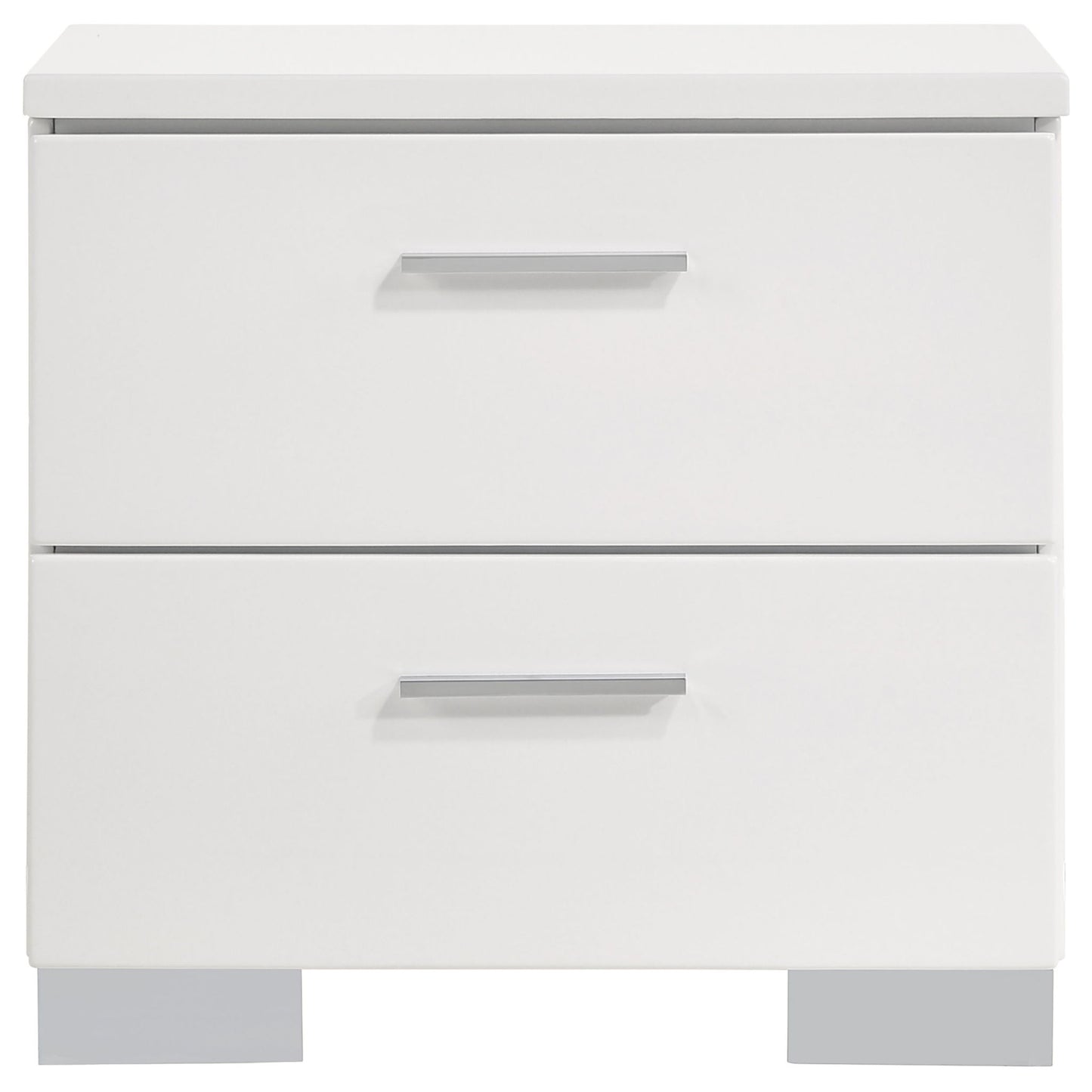Dulcey - 2 Drawer Nightstand - Gloss White - The Sleep Loft - Online Mattress Showroom NYC