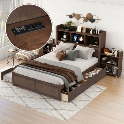 Storage Platform Bed With Pull Out Shelves, Trundle, And 2 Drawers - The Sleep Loft - Online Mattress Showroom NYC