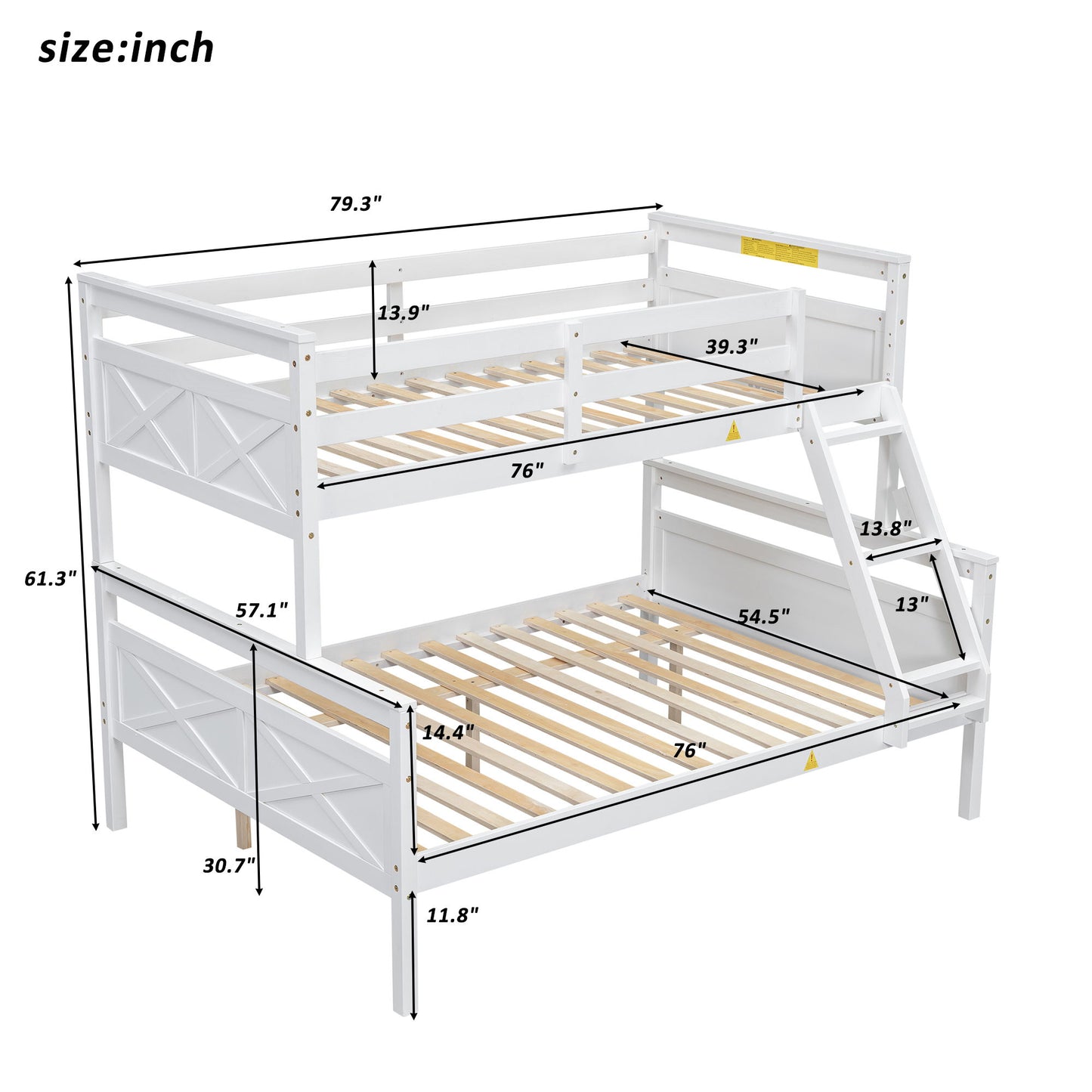 Bunk Bed With Ladder And Safety Guardrail - The Sleep Loft - Online Mattress Showroom NYC