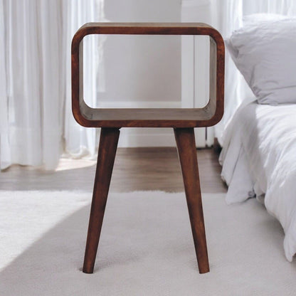 Minimalist Open Curved Nightstand - The Sleep Loft - Online Mattress Showroom NYC