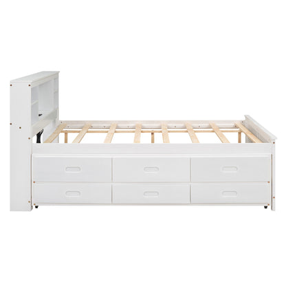Platform Bed With Storage Headboard, USB, Trundle And 3 Drawers - The Sleep Loft - Online Mattress Showroom NYC