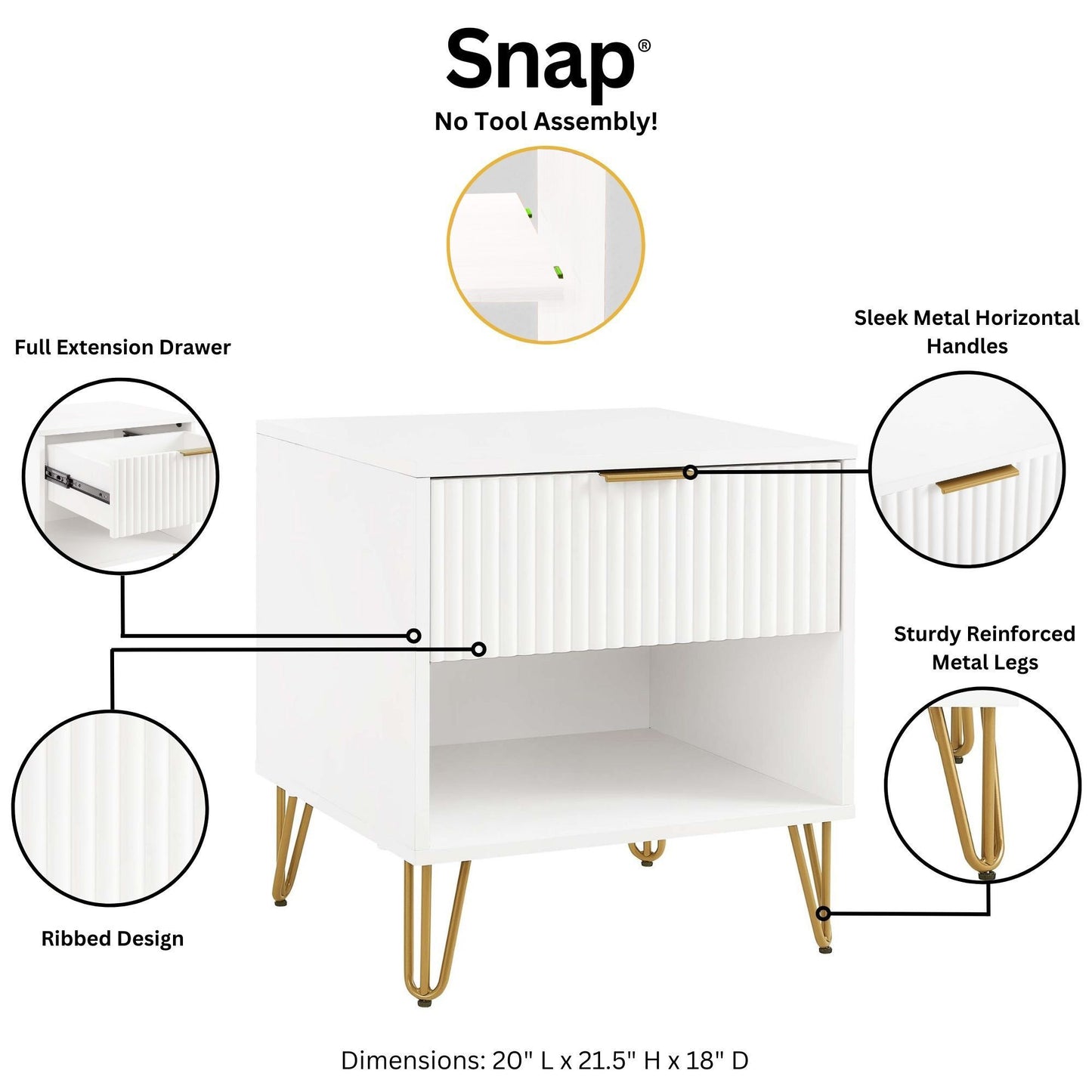 Dumbo - Modern Nightstand - The Sleep Loft - Online Mattress Showroom NYC