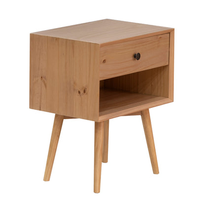 Mid Century Modern Single Drawer Nightstand - The Sleep Loft - Online Mattress Showroom NYC