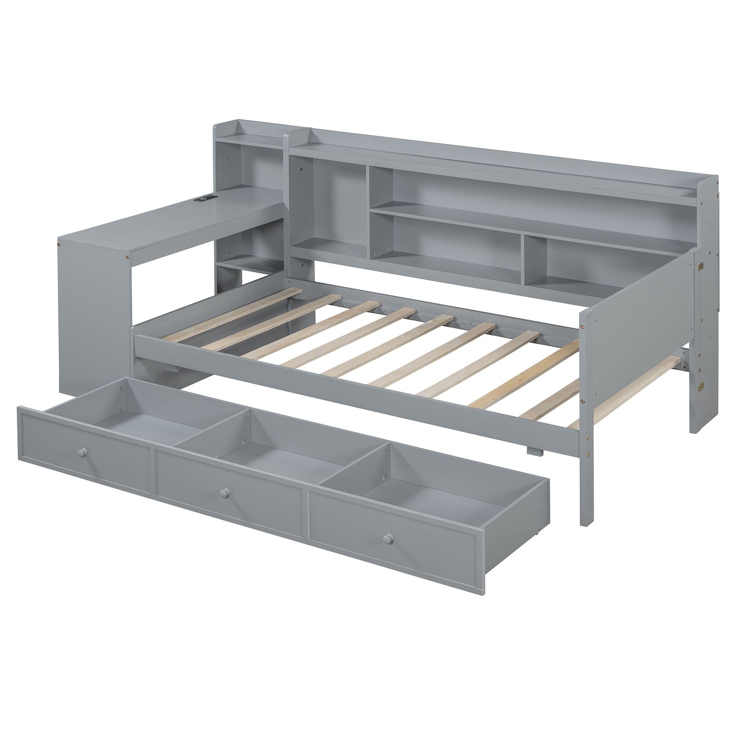 Daybed With 3 Drawers USB Ports And Desk - The Sleep Loft - Online Mattress Showroom NYC