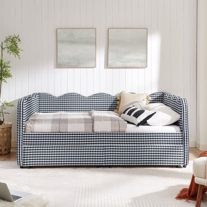 Gingham Daybed With USB Charging Port, Wave-Shaped Design - The Sleep Loft - Online Mattress Showroom NYC