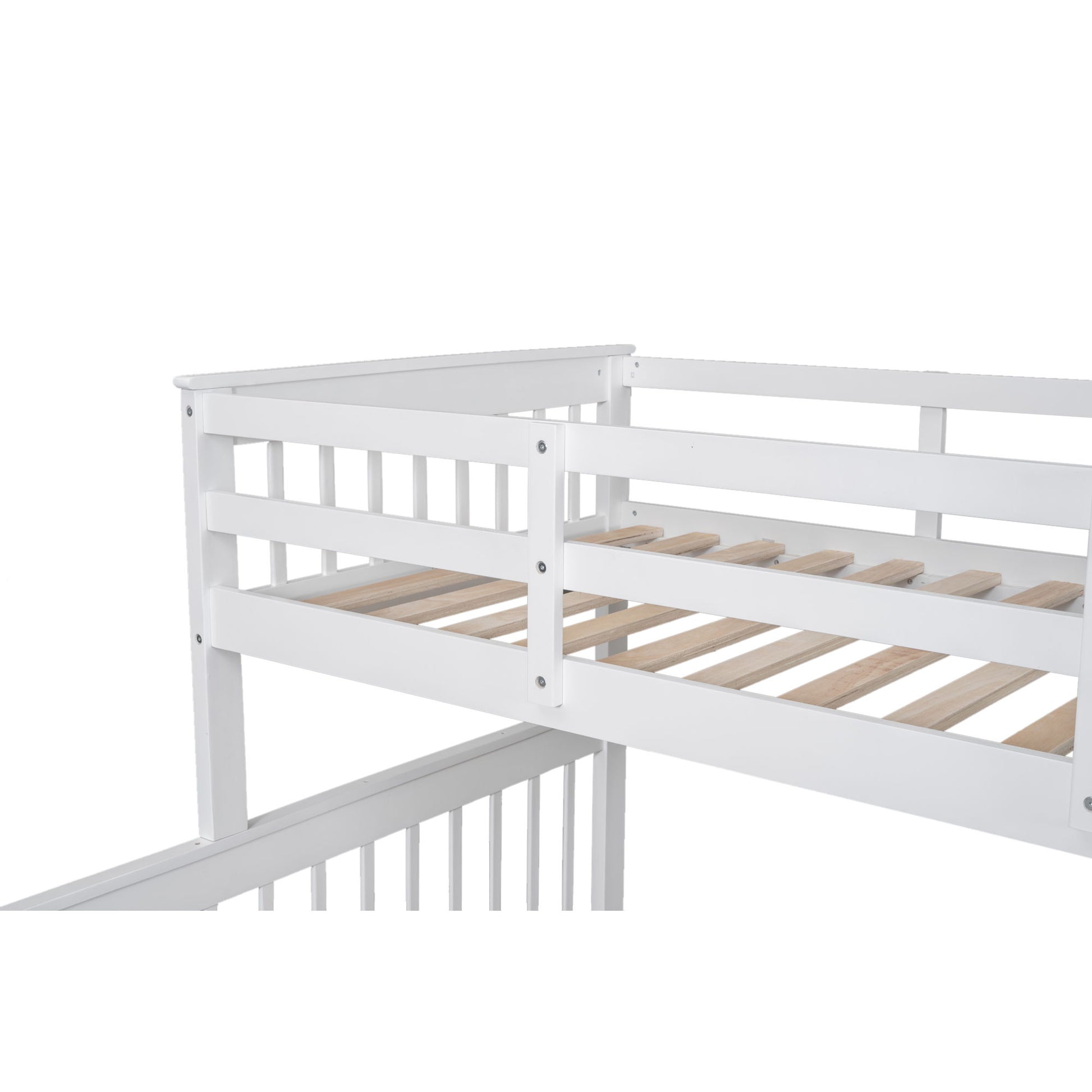 Bunk Bed With Twin Size Trundle, Storage And Guard Rail For Bedroom - The Sleep Loft - Online Mattress Showroom NYC