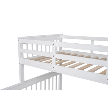 Bunk Bed With Twin Size Trundle, Storage And Guard Rail For Bedroom - The Sleep Loft - Online Mattress Showroom NYC