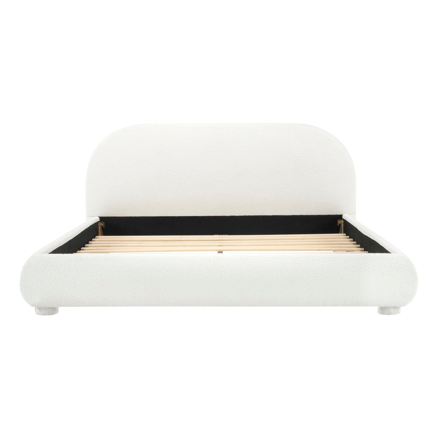 Upholstered Simple Modern Bedroom Bed With Curved Headboard - The Sleep Loft - Online Mattress Showroom NYC