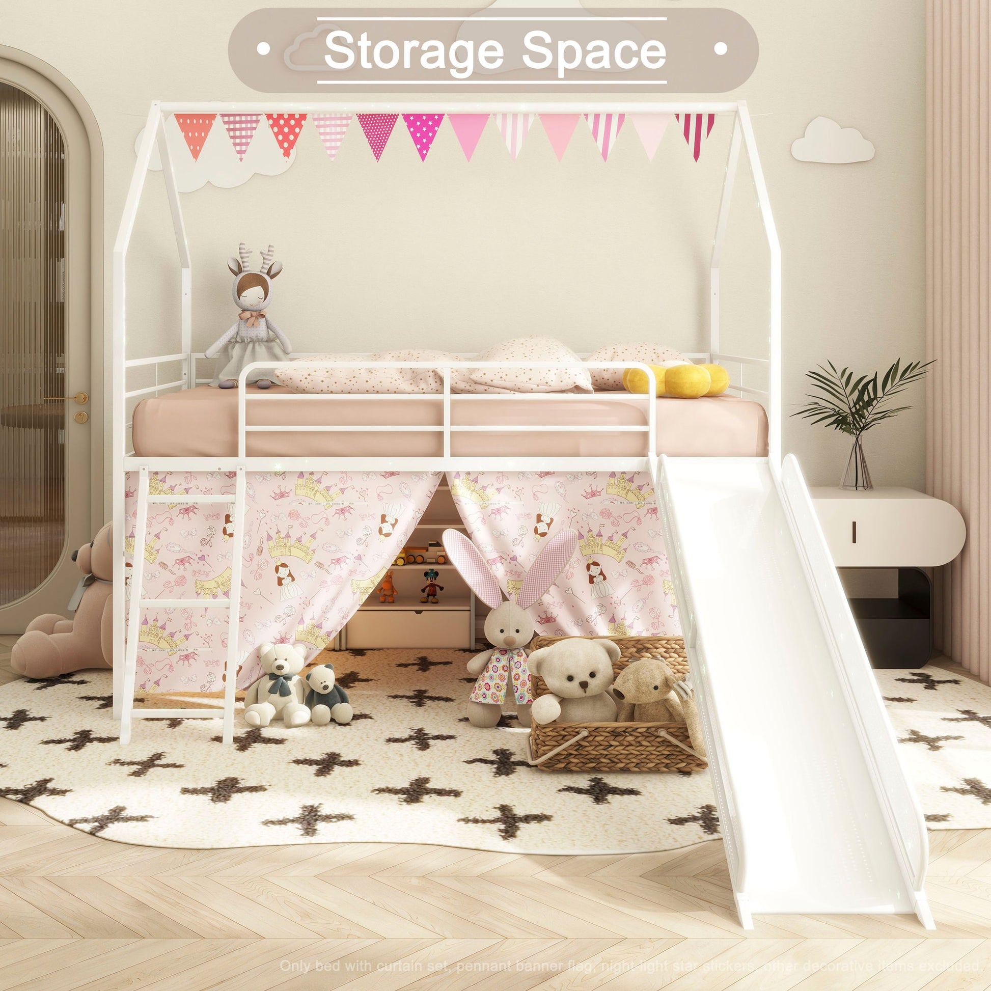 Jack - House Loft Bed With Slide And Curtain Set - The Sleep Loft - Online Mattress Showroom NYC