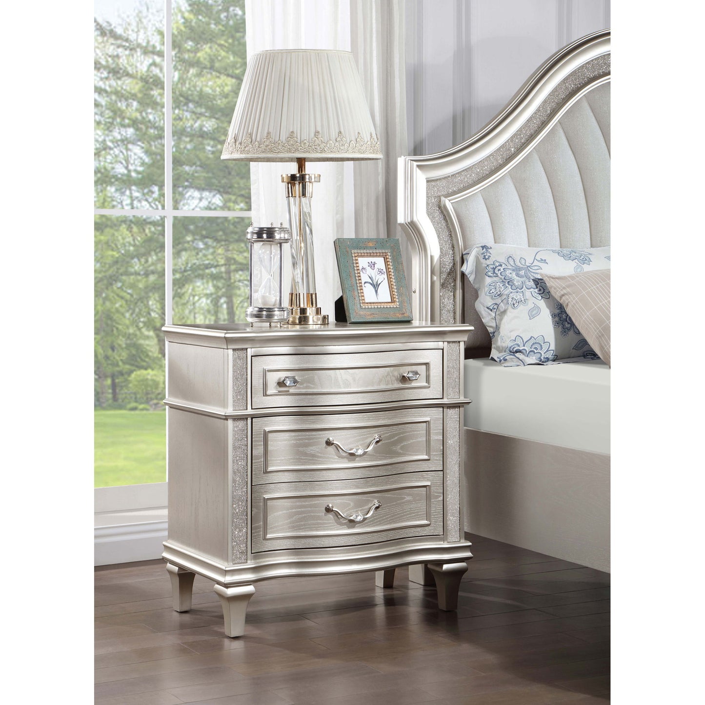 Evangeline - 3 Drawer Nightstand - Oak - The Sleep Loft - Online Mattress Showroom NYC