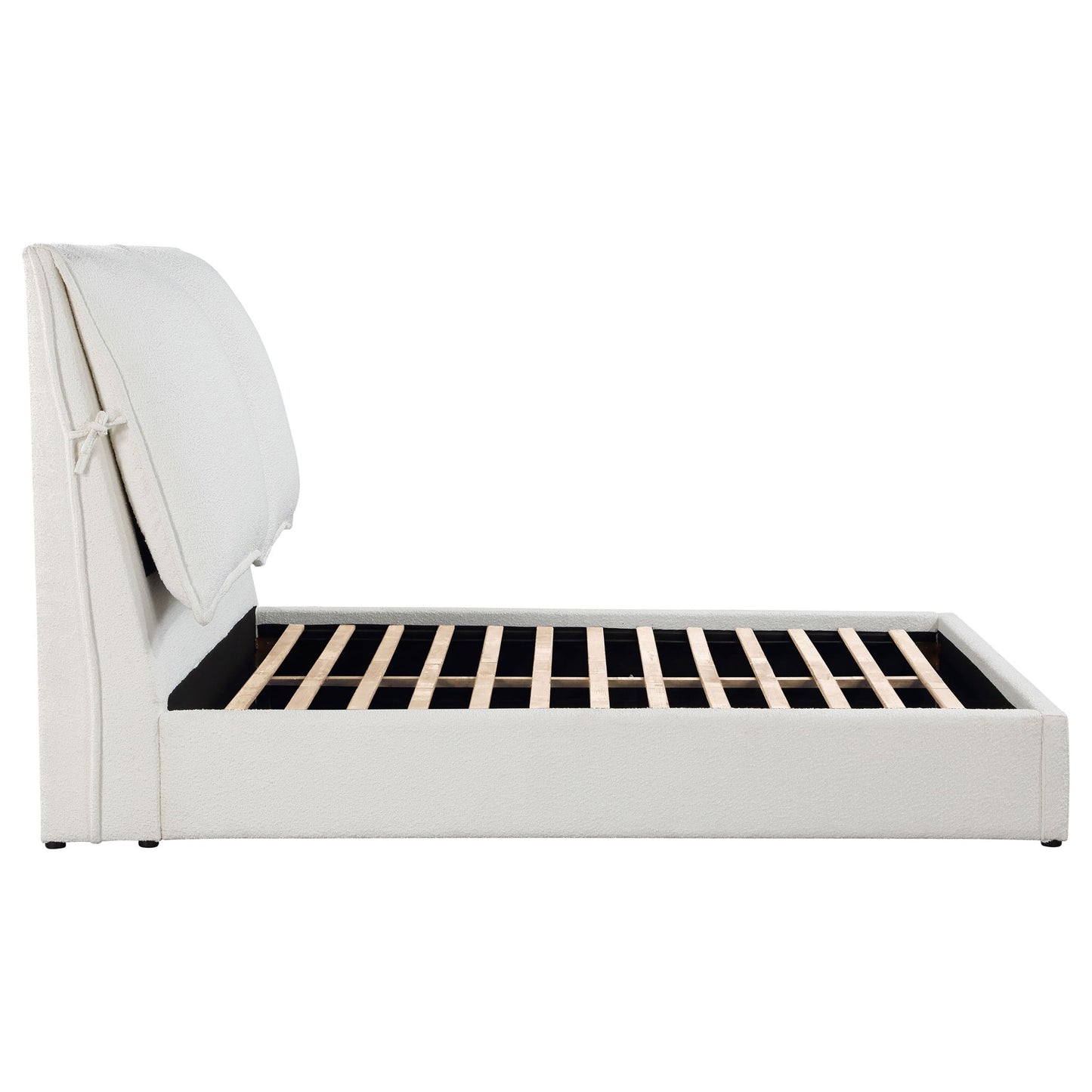 Corwyn - Queen Upholstered Panel Bed With Headboard Pillows - White - The Sleep Loft - Online Mattress Showroom NYC