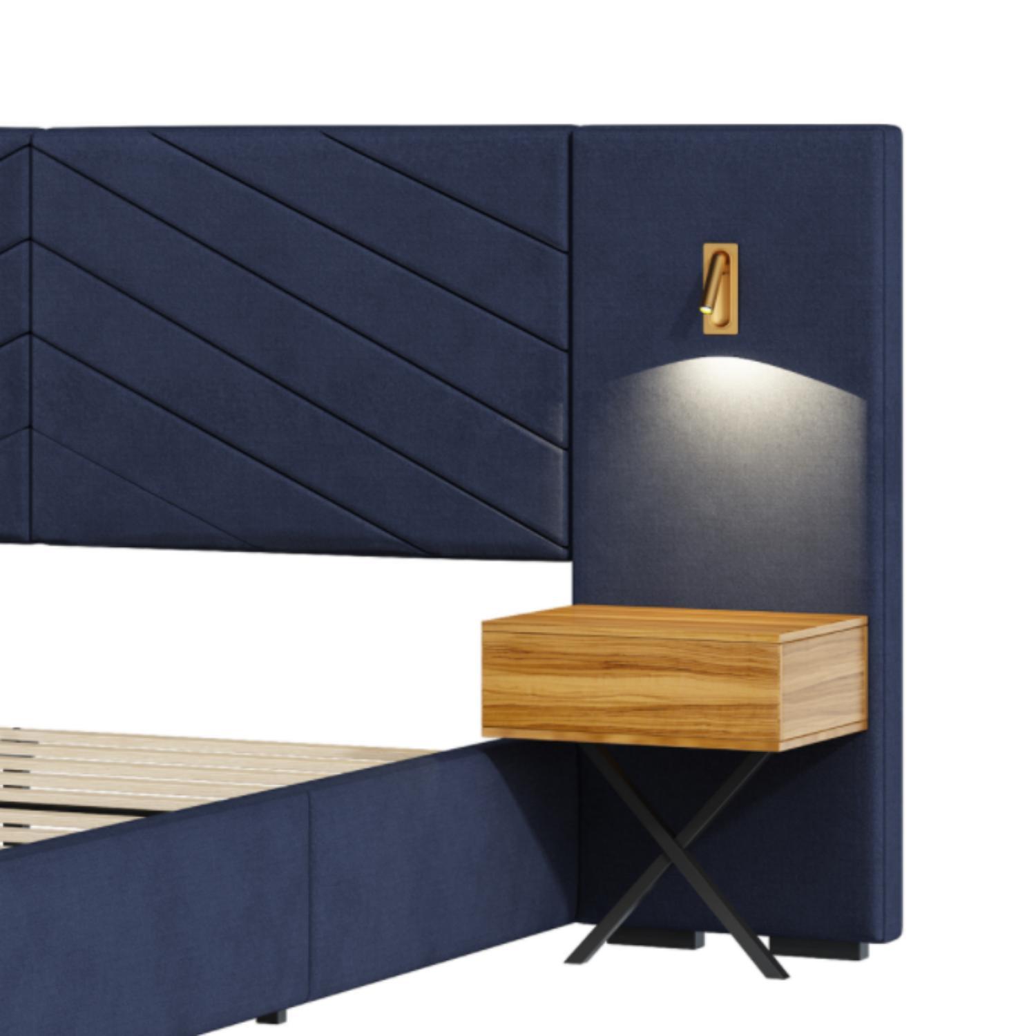 Upholstered Bed Frame With Vertical Channel Tufted Wingback Headboard - The Sleep Loft - Online Mattress Showroom NYC