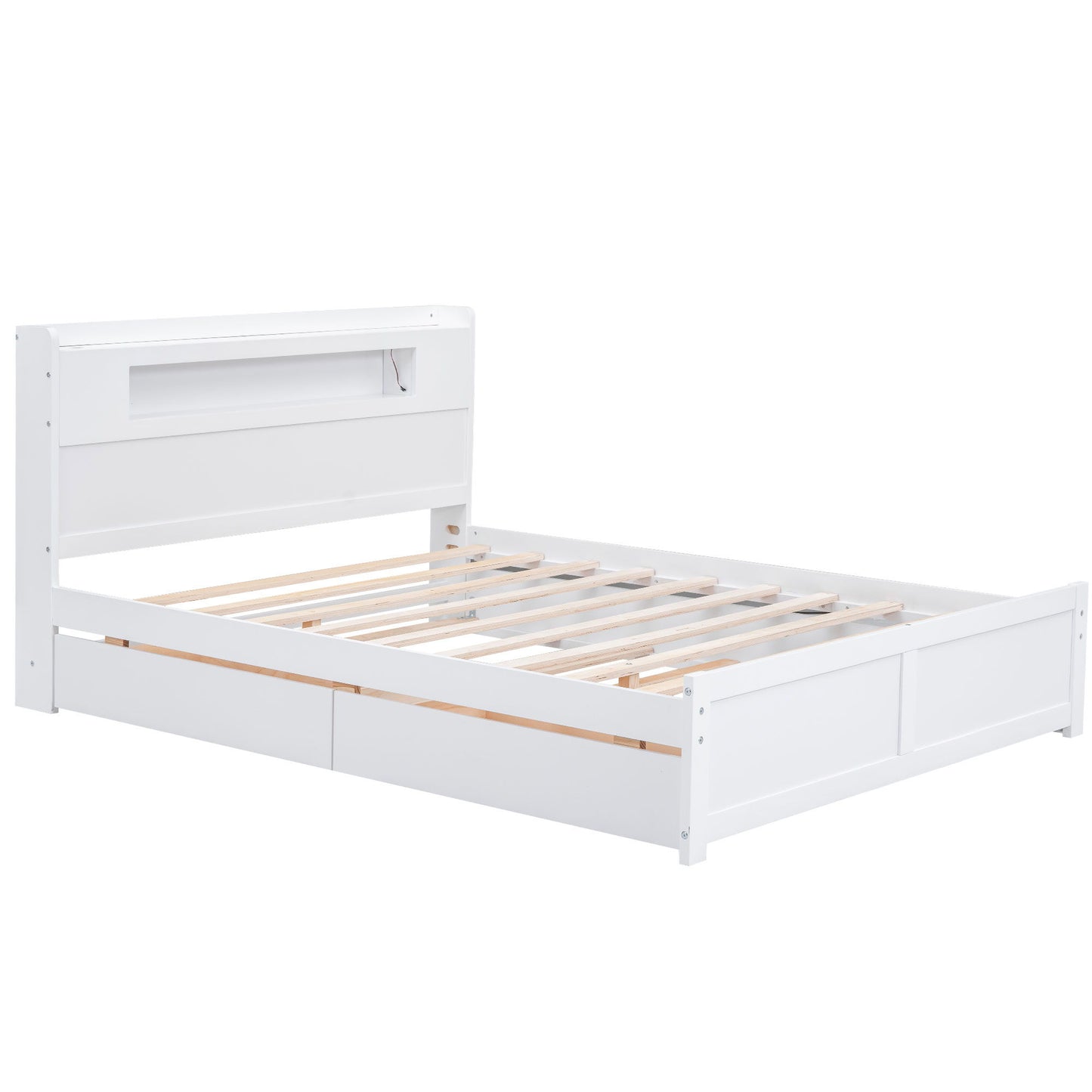 Storage Platform Bed With LED Lights, 2 Drawers And Trundle - The Sleep Loft - Online Mattress Showroom NYC