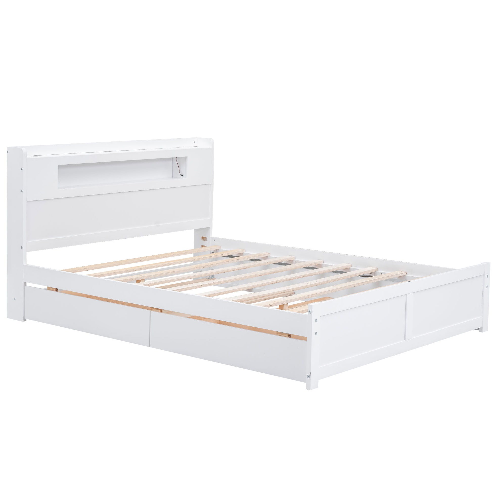Storage Platform Bed With LED Lights, 2 Drawers And Trundle - The Sleep Loft - Online Mattress Showroom NYC