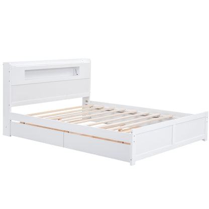 Storage Platform Bed With LED Lights, 2 Drawers And Trundle - The Sleep Loft - Online Mattress Showroom NYC