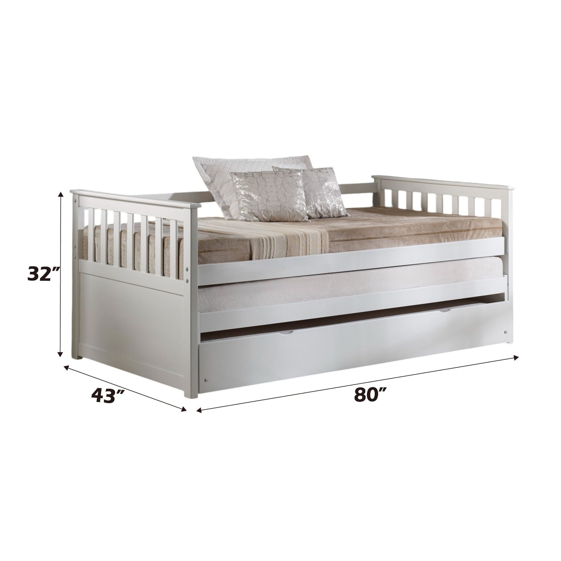 Cominia - Twin Daybed (Trundle Not Included, Bed Only, No Storage) - White - The Sleep Loft - Online Mattress Showroom NYC