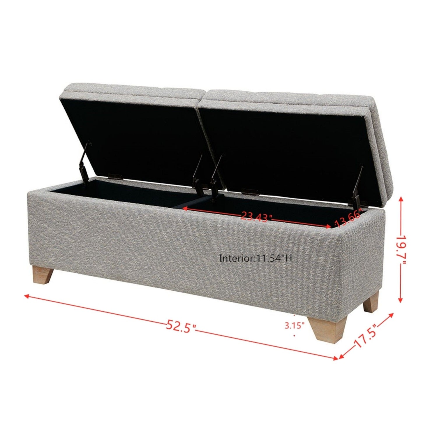Soft Close Upholstered Storage Bench, Convenient Design - The Sleep Loft - Online Mattress Showroom NYC