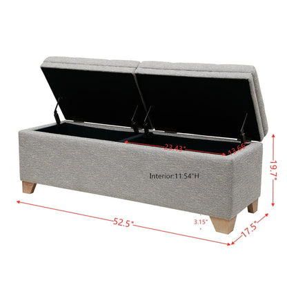 Soft Close Upholstered Storage Bench, Convenient Design - The Sleep Loft - Online Mattress Showroom NYC