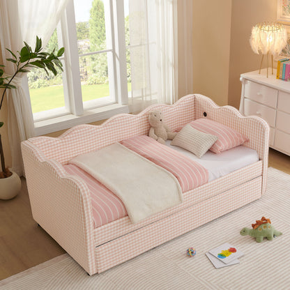 Gingham Daybed With USB Charging Port, Wave Shaped Design - The Sleep Loft - Online Mattress Showroom NYC