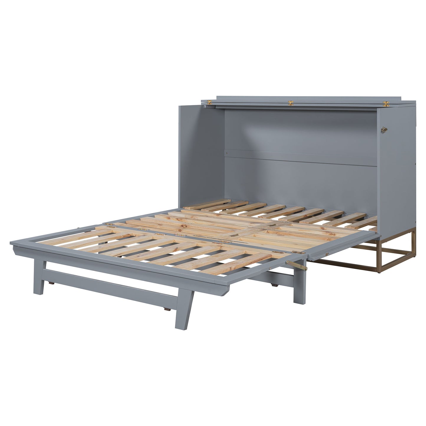 Murphy Bed With Frosted Glass Doors Design, Fake Drawers, Metal Legs - The Sleep Loft - Online Mattress Showroom NYC