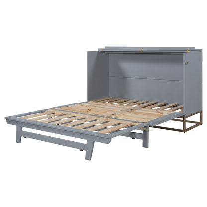 Murphy Bed With Frosted Glass Doors Design, Fake Drawers, Metal Legs - The Sleep Loft - Online Mattress Showroom NYC