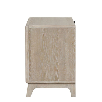 1 Piece Nightstand With Angled Feet, Dovetail Drawers, Bedroom Furniture - Oak - The Sleep Loft - Online Mattress Showroom NYC